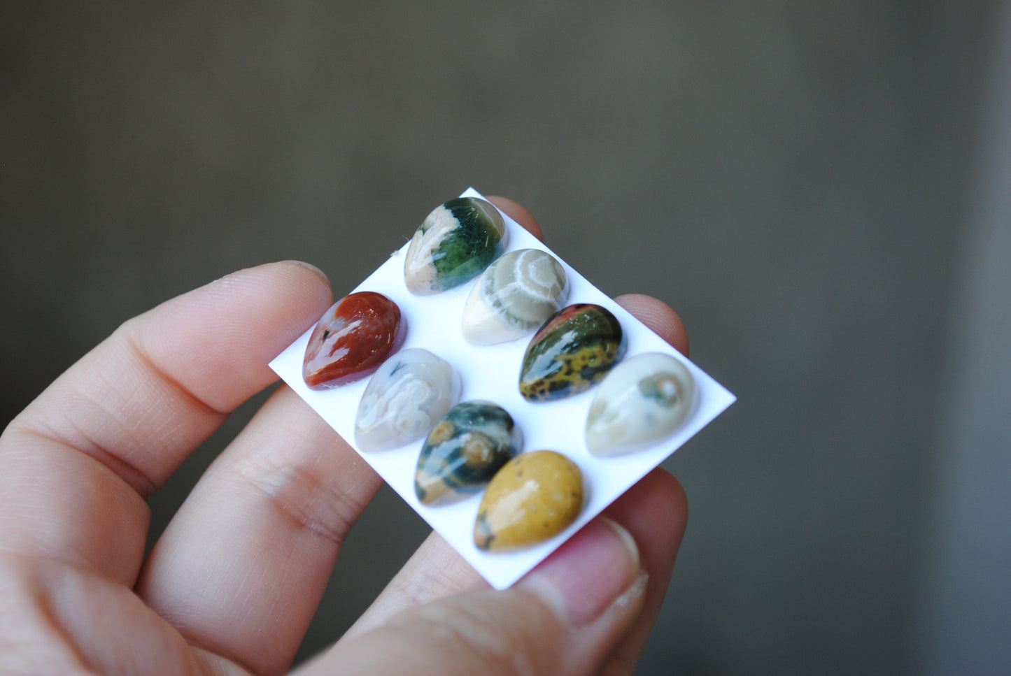 Small Drop Ocean Jasper cabochons