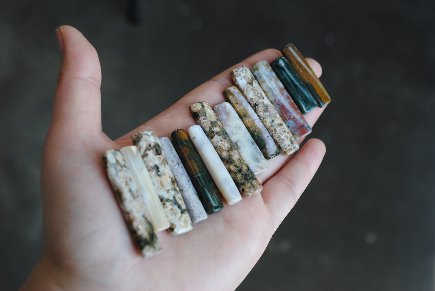 Ocean Jasper flat stick beads (lot 1)