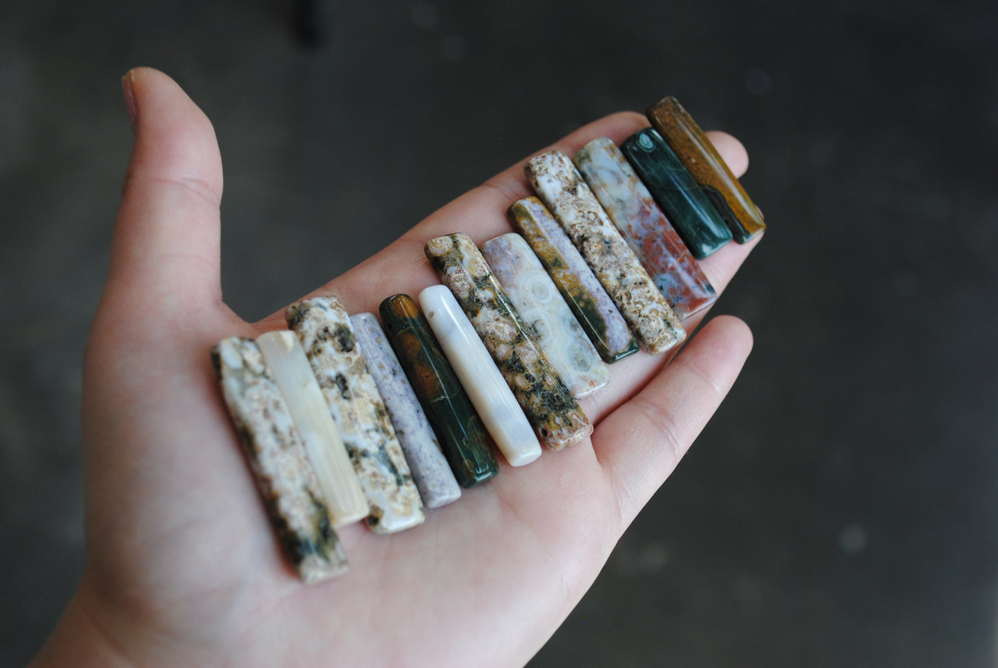 Ocean Jasper flat stick beads (lot 1)