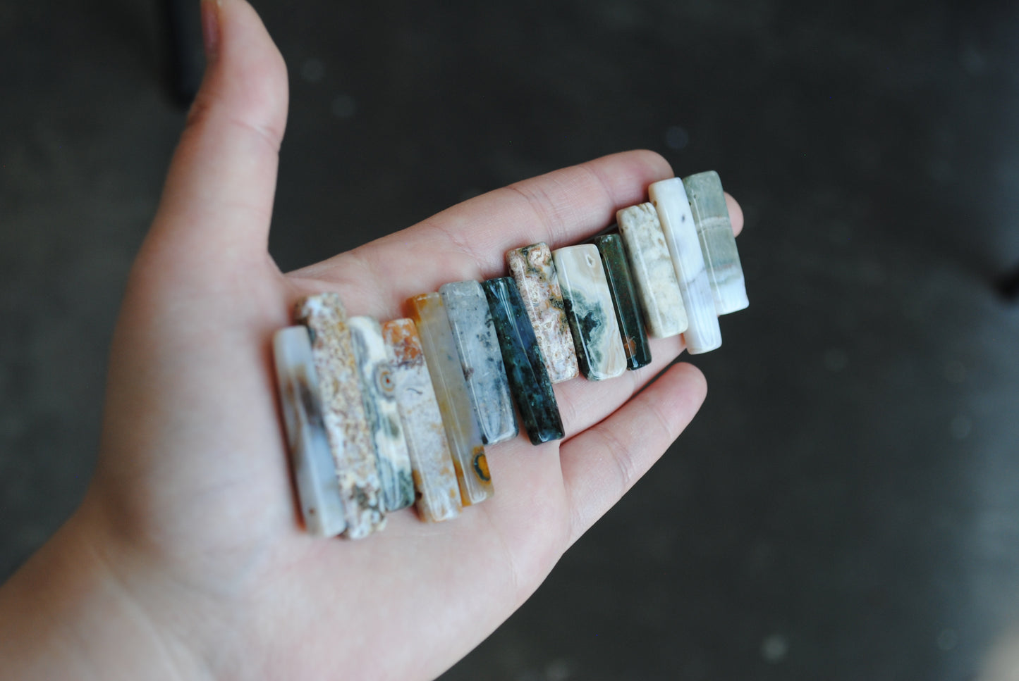 Ocean Jasper flat stick beads (lot 2)