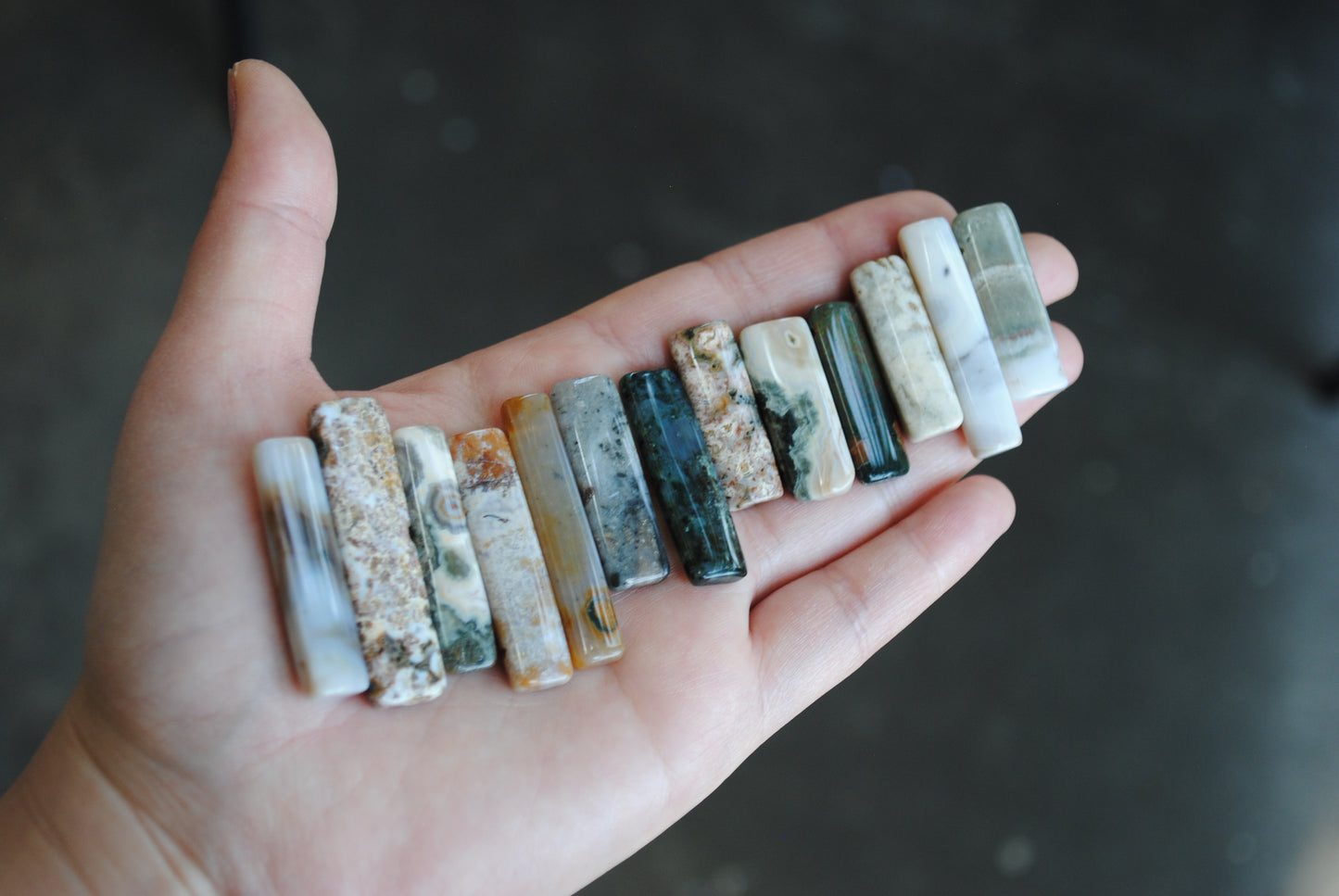 Ocean Jasper flat stick beads (lot 2)