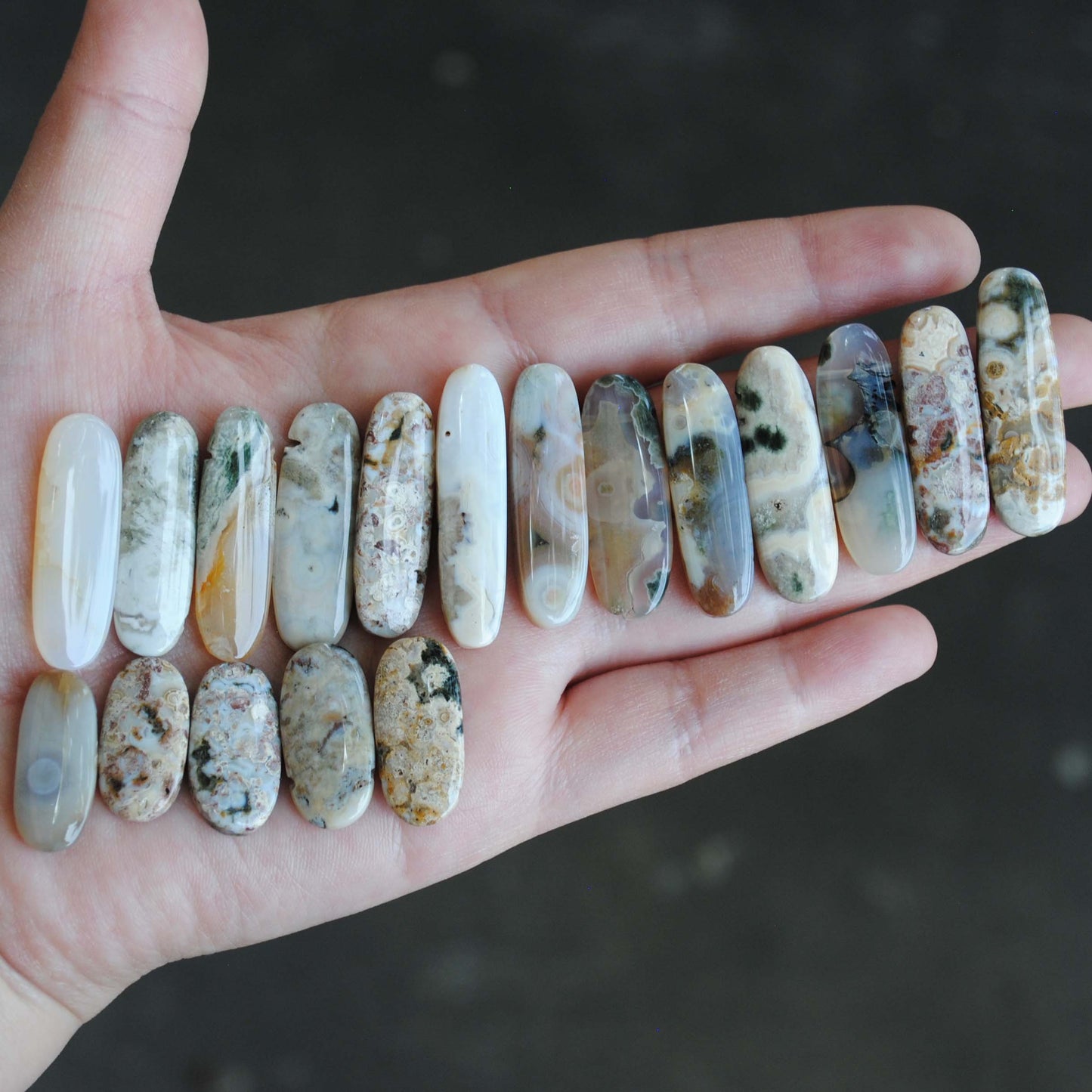 Ocean Jasper flat stick beads (lot 4)
