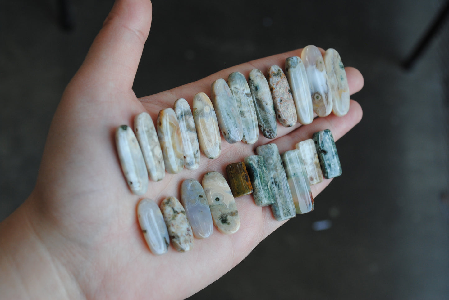 Ocean Jasper flat stick beads (lot 6)