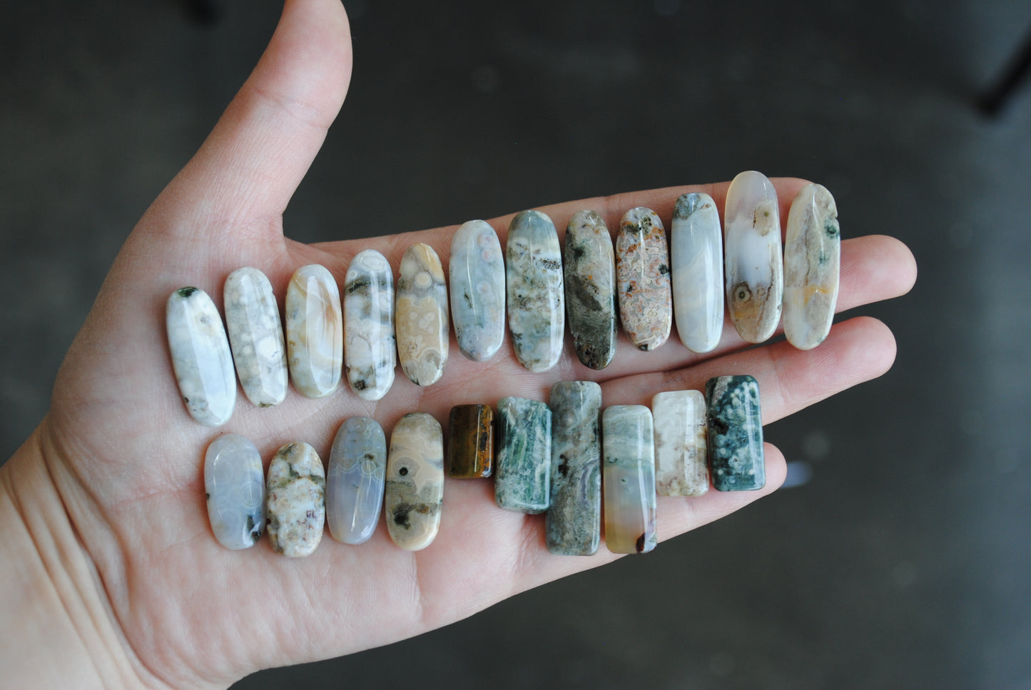 Ocean Jasper flat stick beads (lot 6)