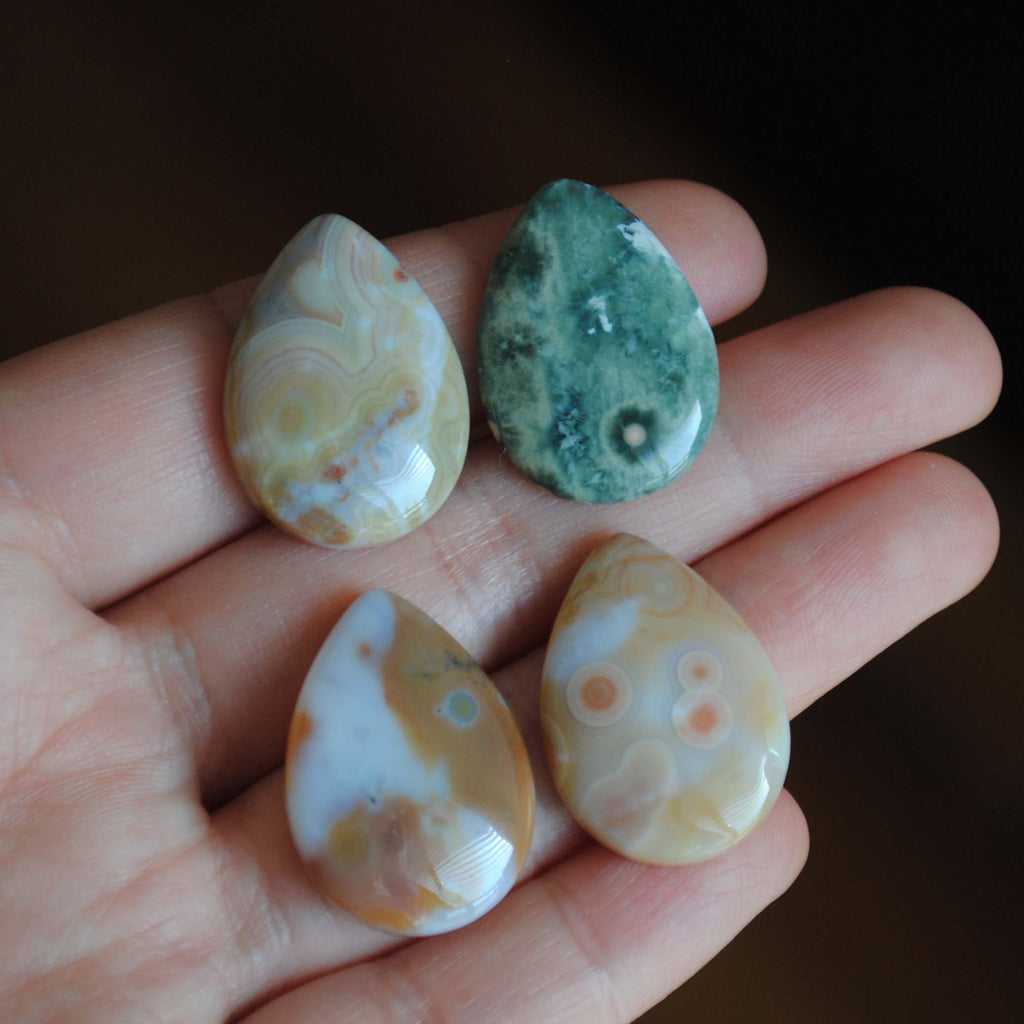 25 x 18mm drop Ocean Jasper cabochons