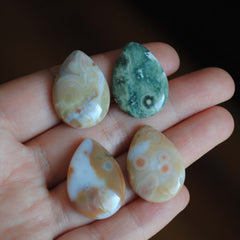 25 x 18mm drop Ocean Jasper cabochons