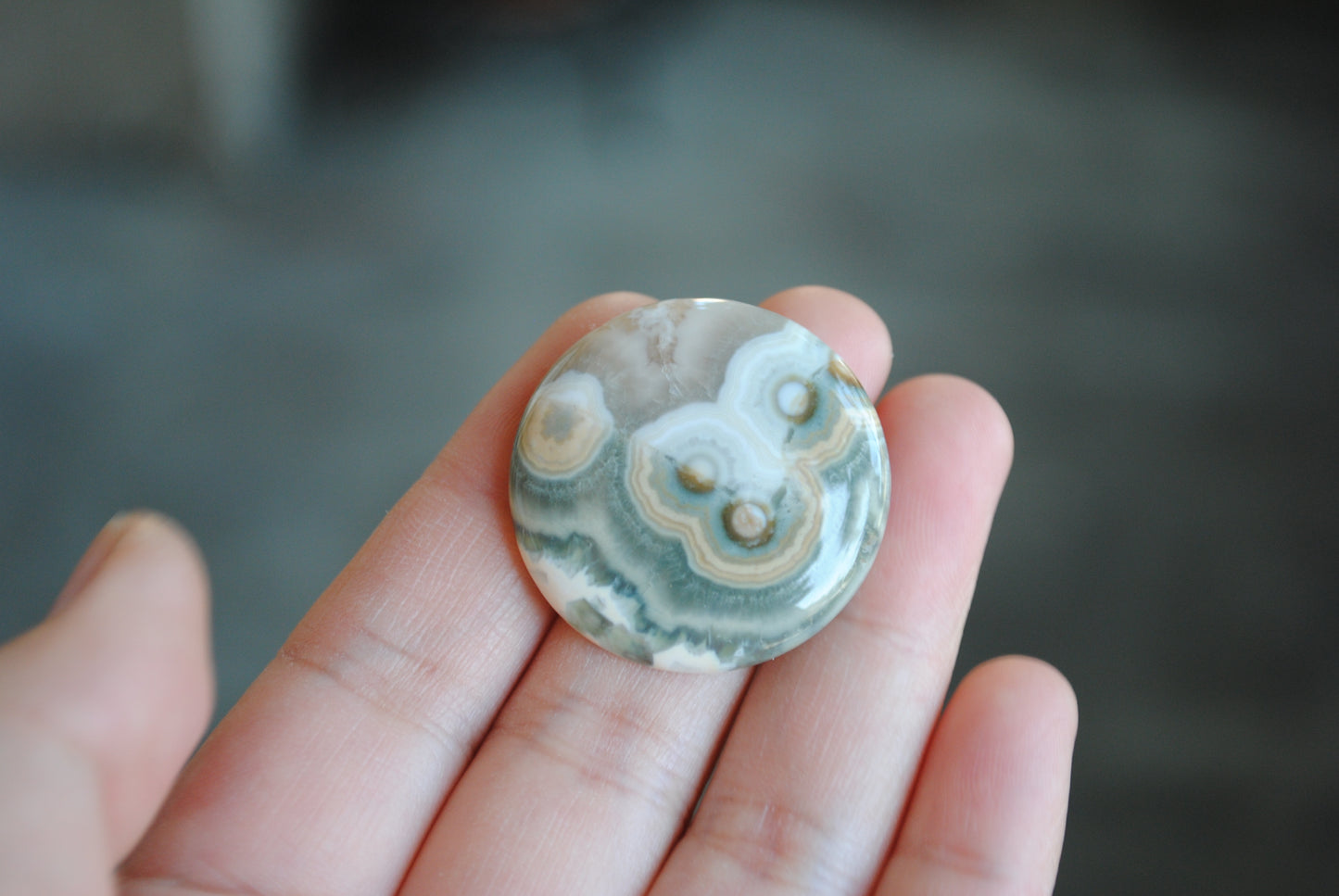 Round Ocean Jasper cabochon