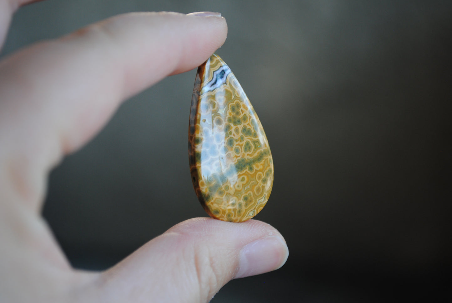 Large Drop Ocean Jasper cabochon