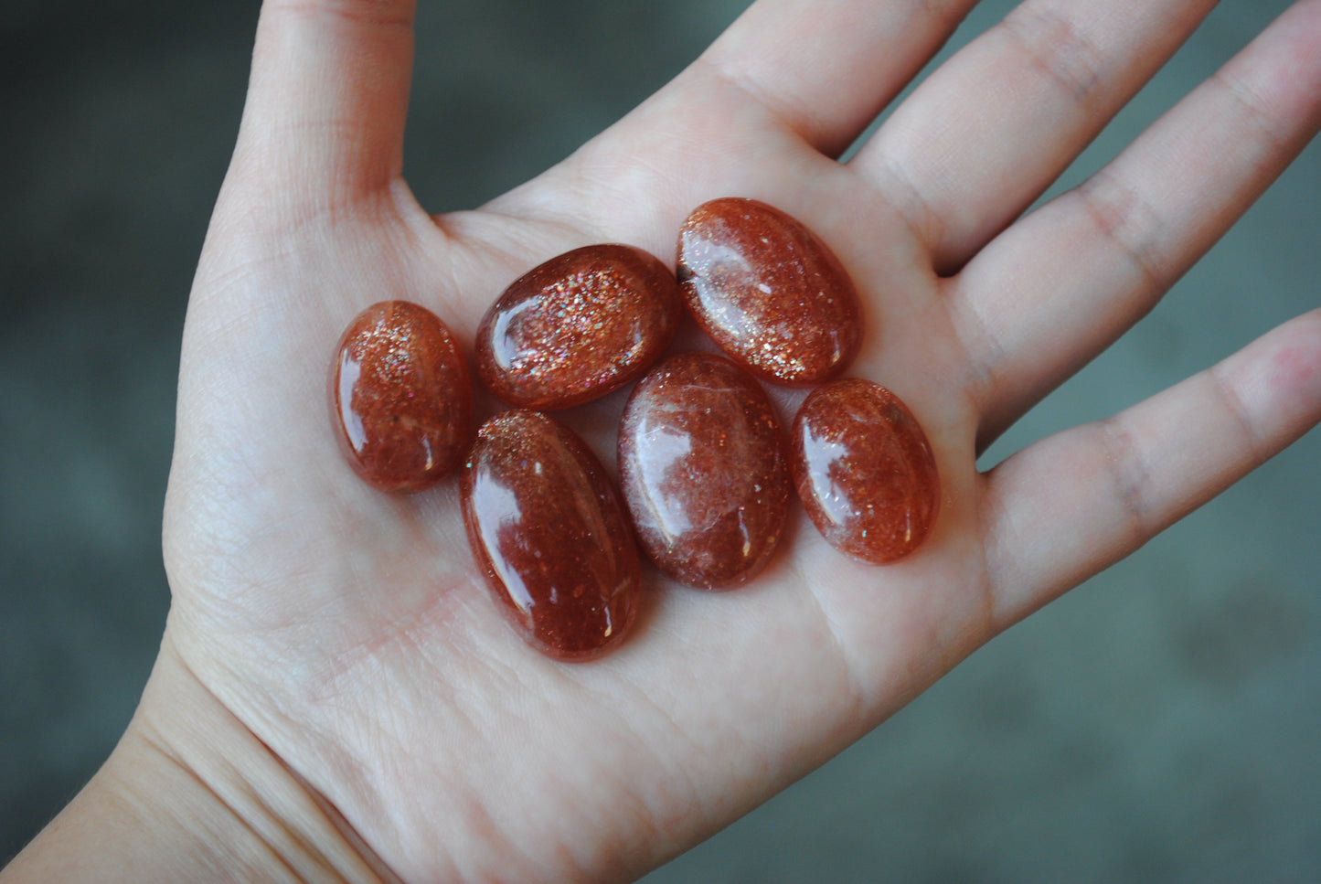 Sunstone cabochons