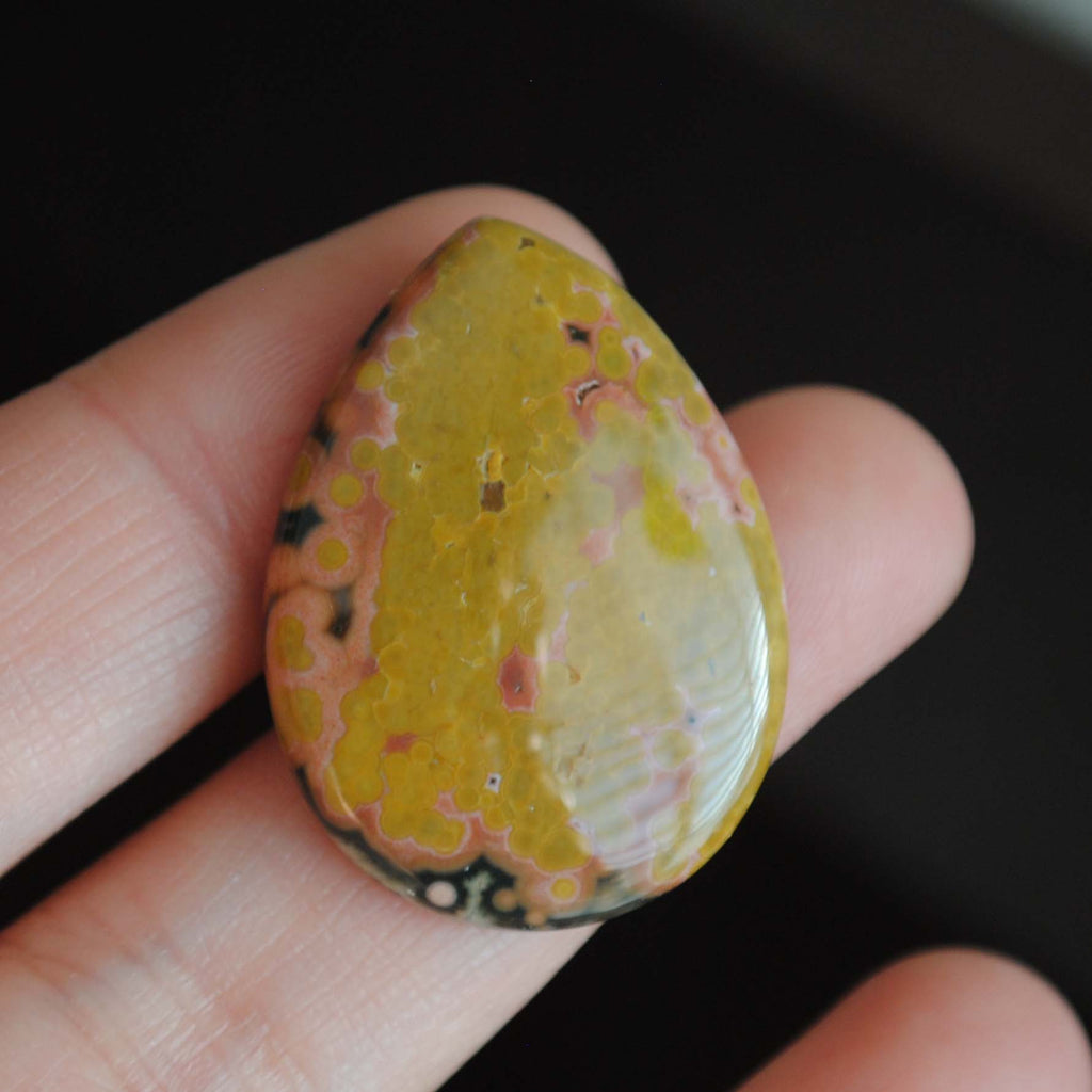 Ocean Jasper 30x22mm drop cabochon