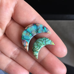 Monarch Opal crescent cabochons