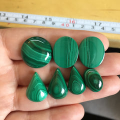 Malachite cabochons