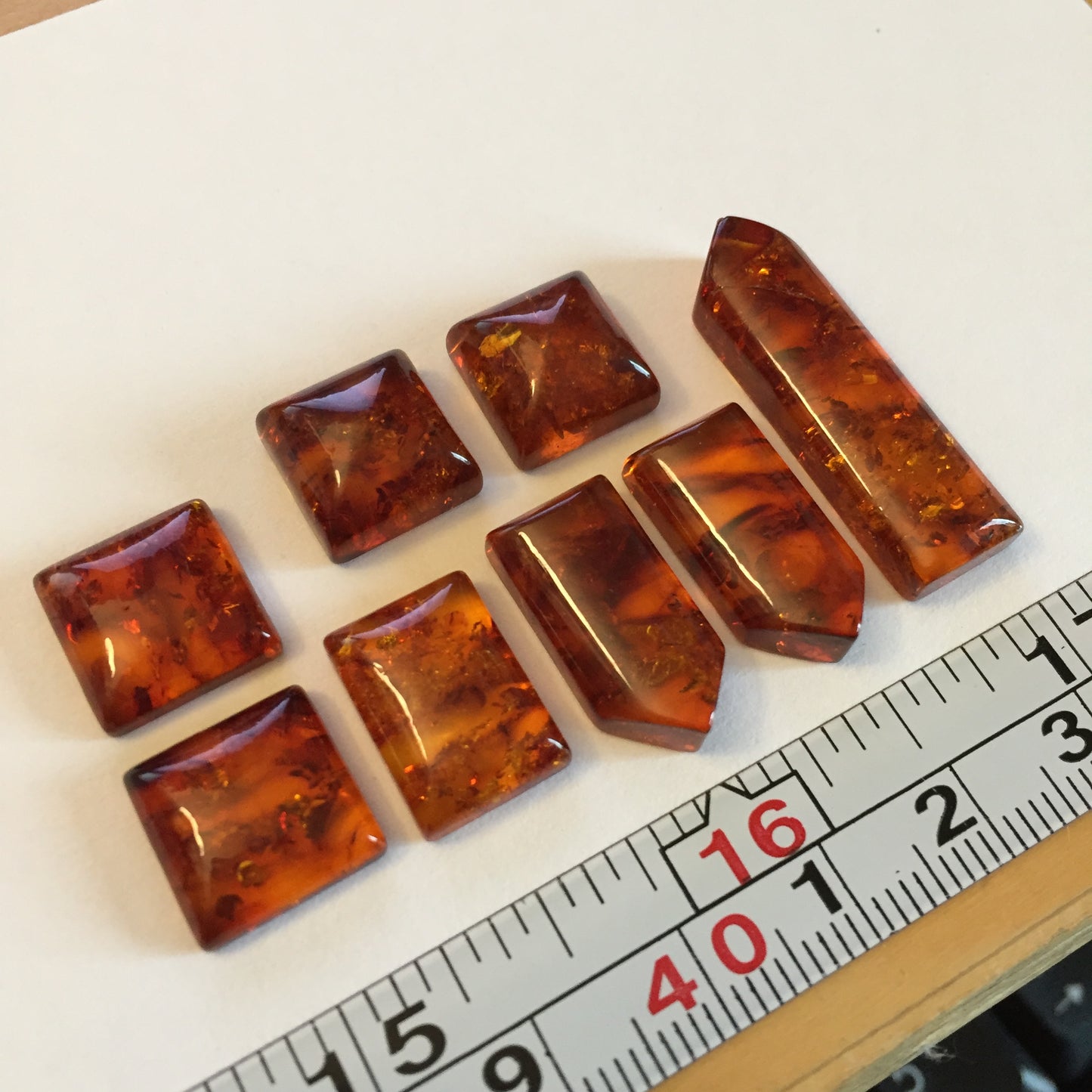 Amber cabochons
