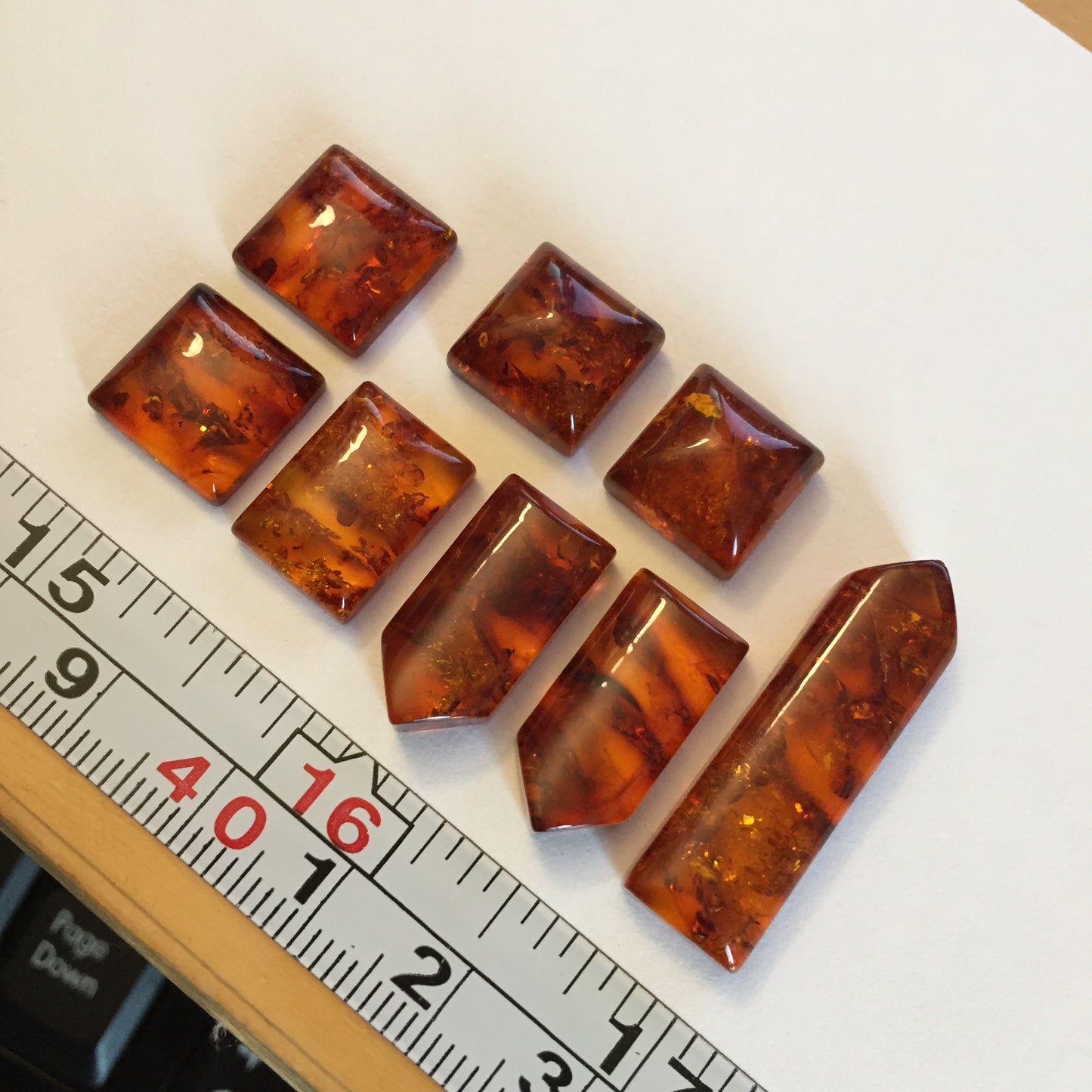 Amber cabochons