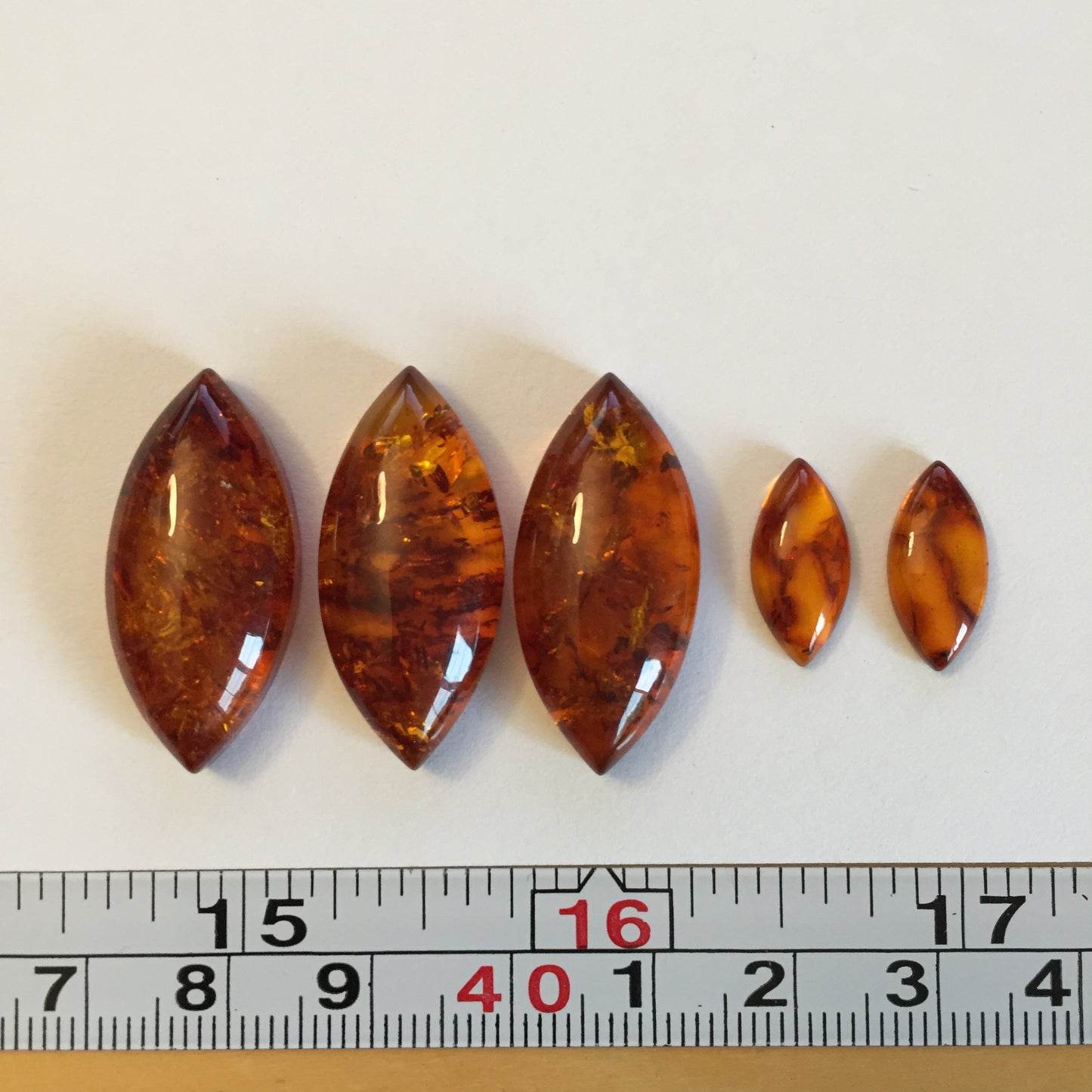 Amber marquise cabochons