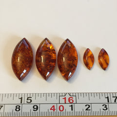 Amber marquise cabochons