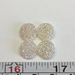 White druzy 10mm cabochons