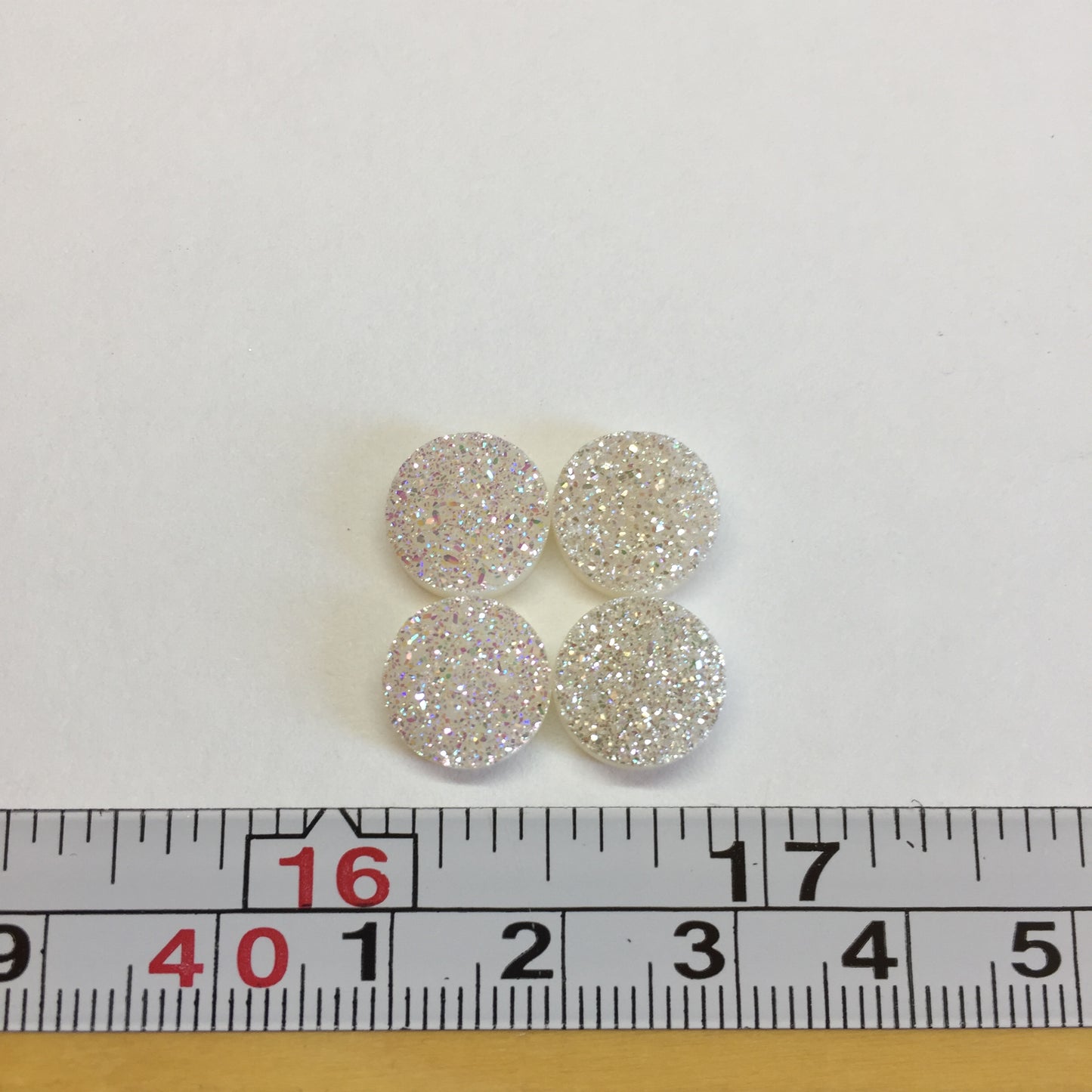 White druzy 10mm cabochons