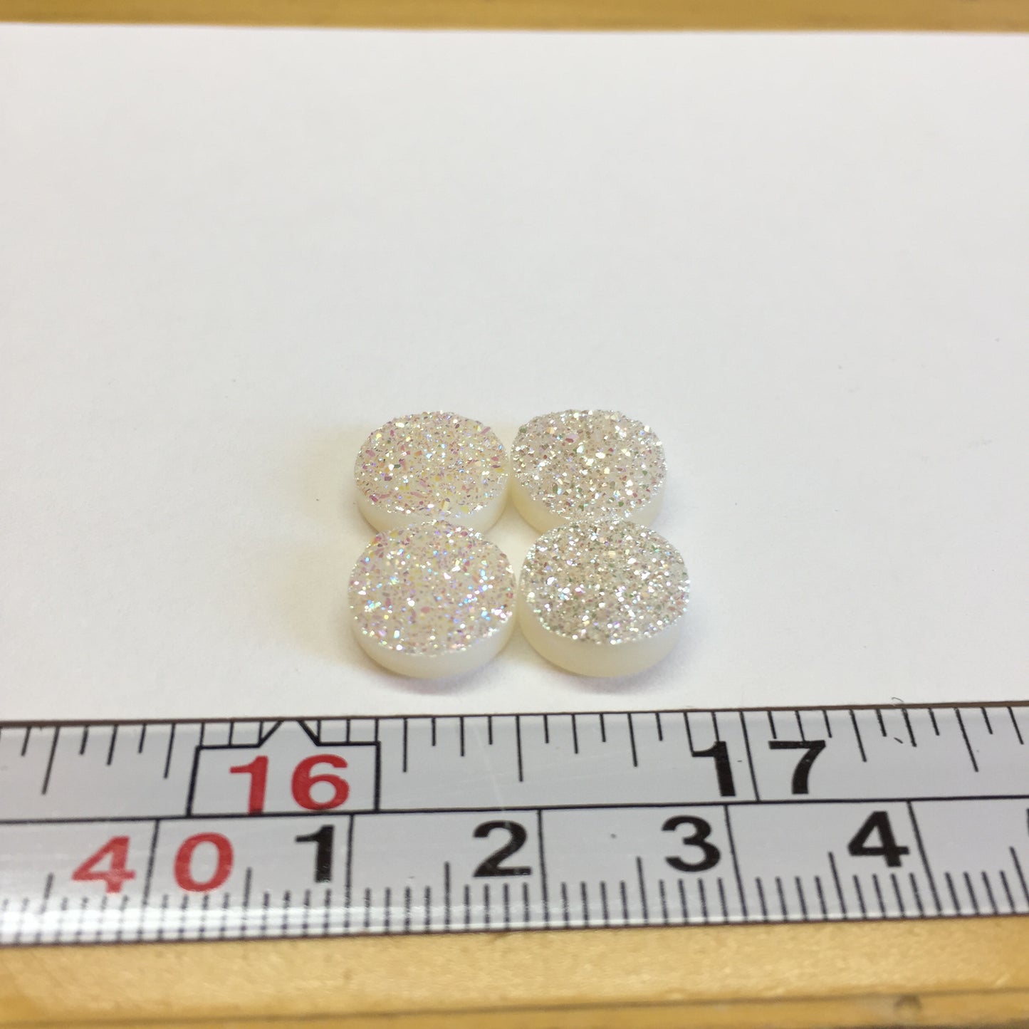 White druzy 10mm cabochons