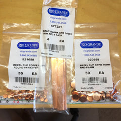 Copper findings (bracelet blanks and bezel cups)
