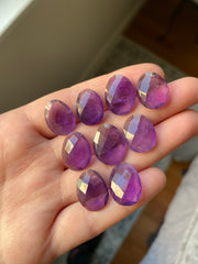 Amethyst rose cut cabochons