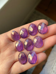 Amethyst rose cut cabochons