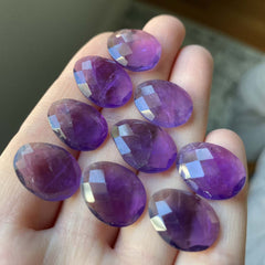 Amethyst rose cut cabochons