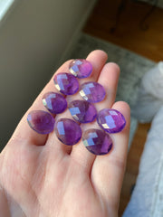 Amethyst rose cut cabochons