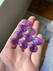 Amethyst rose cut cabochons