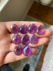 Amethyst rose cut cabochons