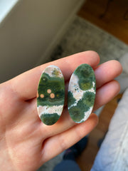 40 x 18mm oval Ocean Jasper cabochons