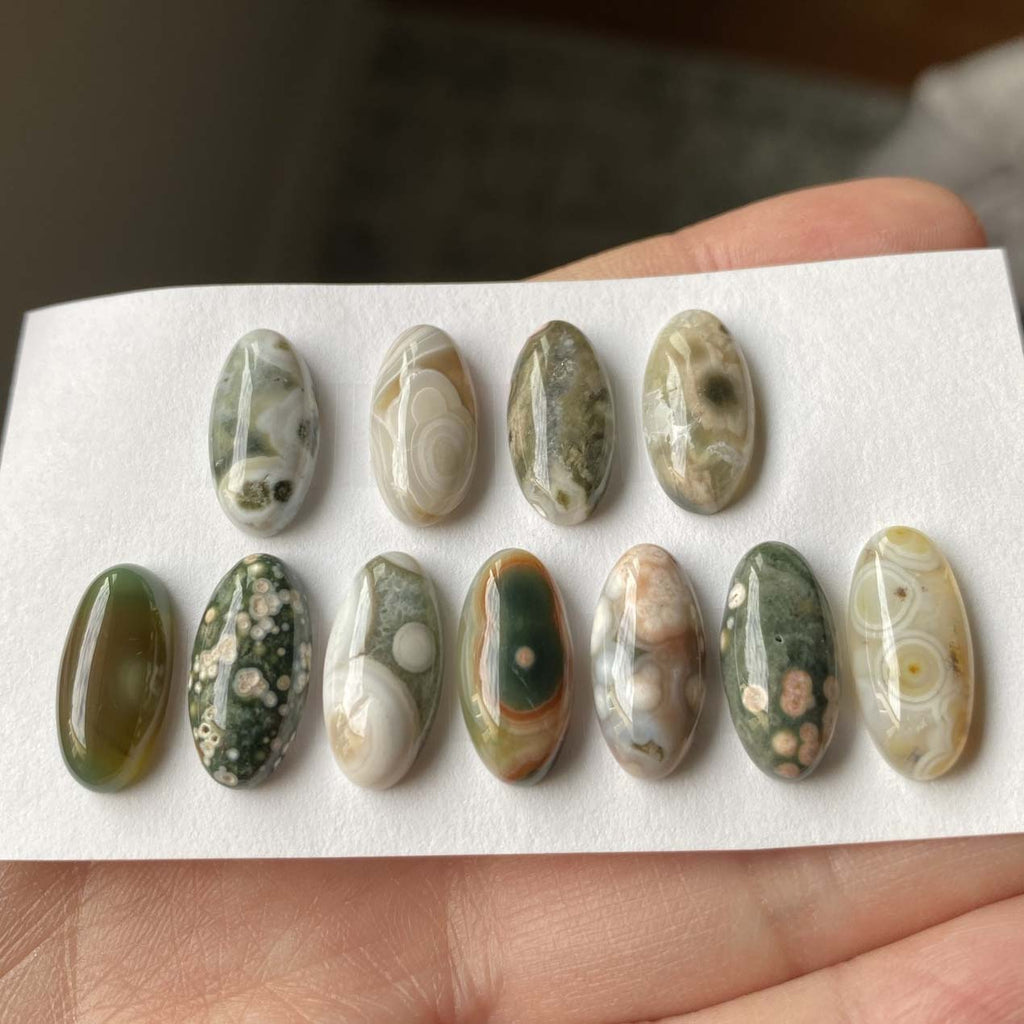 Oval 16x8mm Ocean Jasper cabochons
