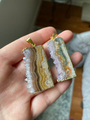Amethyst slice pendants