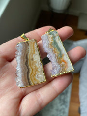 Amethyst slice pendants