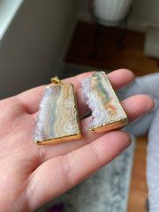 Amethyst slice pendants