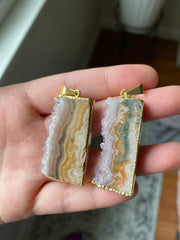 Amethyst slice pendants