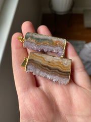 Amethyst slice pendants