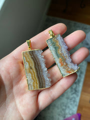 Amethyst slice pendants