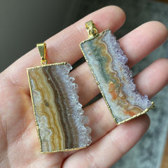 Amethyst slice pendants