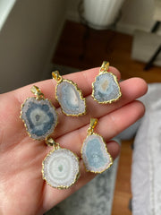 Amethyst cluster druzy pendants