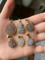 Amethyst cluster druzy pendants