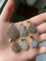 Amethyst cluster druzy pendants