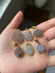 Amethyst cluster druzy pendants