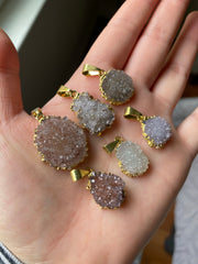 Amethyst cluster druzy pendants