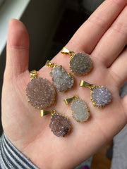 Amethyst cluster druzy pendants