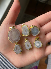 Amethyst cluster druzy pendants
