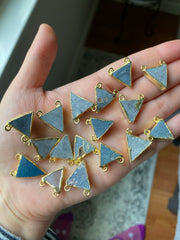 Triangle druzy pendants gold plated (lot 3)