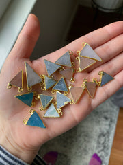 Triangle druzy pendants gold plated (lot 2)