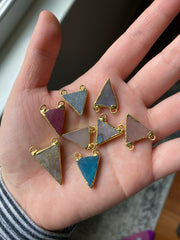 Triangle druzy pendants gold plated (lot 1)