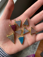 Triangle druzy pendants gold plated (lot 1)